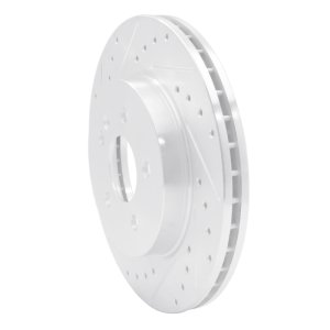Mercedes-Benz ML320 Brake Rotor (1) - Front Left - R1 Concepts - Drilled & Slotted - Silver - `98-`05